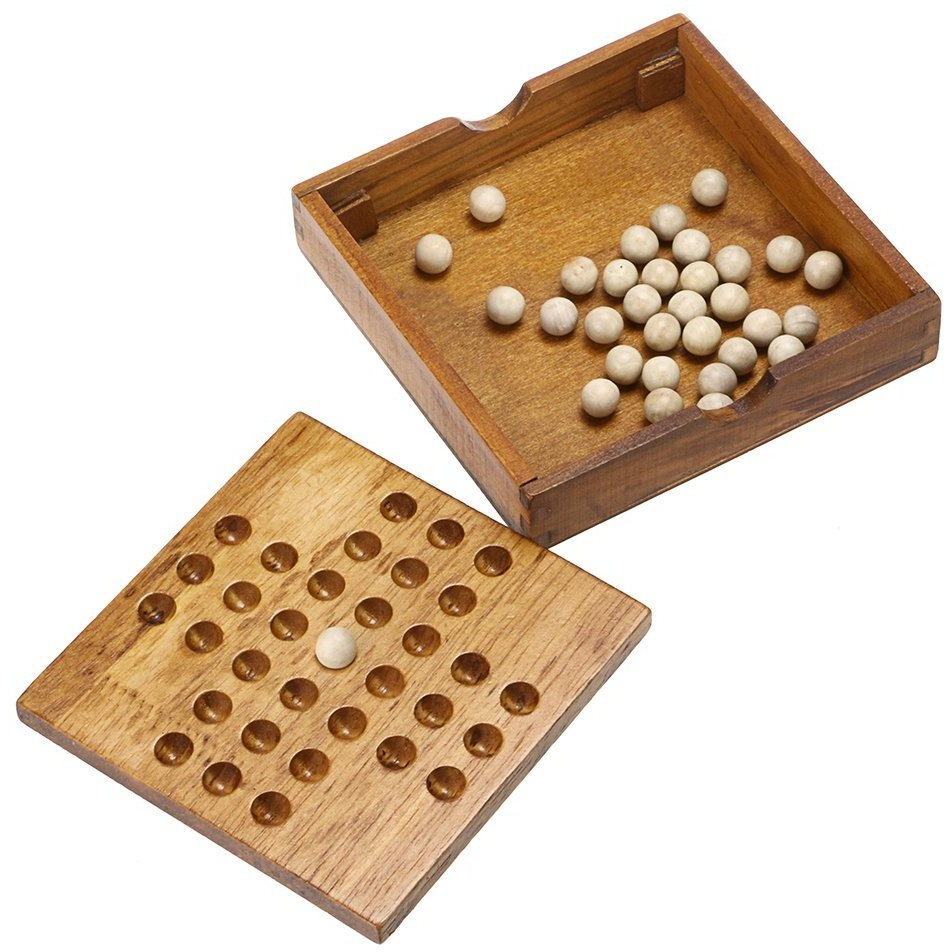 Buy Online Winmaarc Handmade Wooden Peg Solitaire Board Game, Mini Teaser  Board Games -  577693