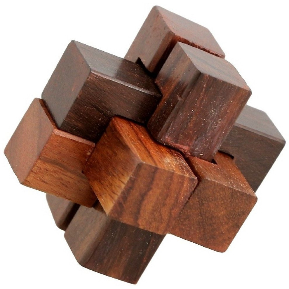 Winmaarc Handmade Wooden IQ Teaser Puzzle Magic Games Interlock Notch Sticks 2X2X2 Inch For Children Unique Kids Gifts