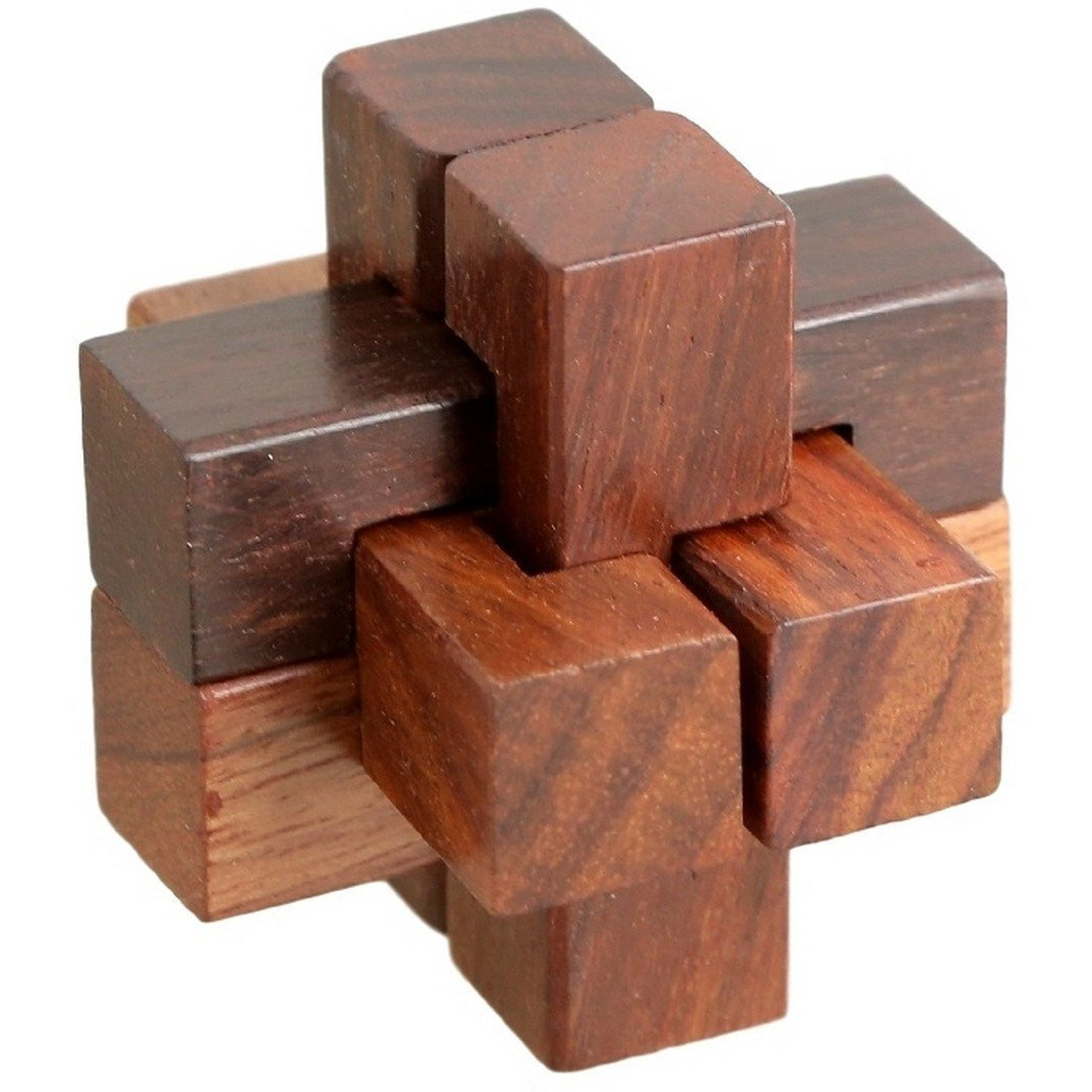 Winmaarc Handmade Wooden IQ Teaser Puzzle Magic Games Interlock Notch Sticks 2X2X2 Inch For Children Unique Kids Gifts