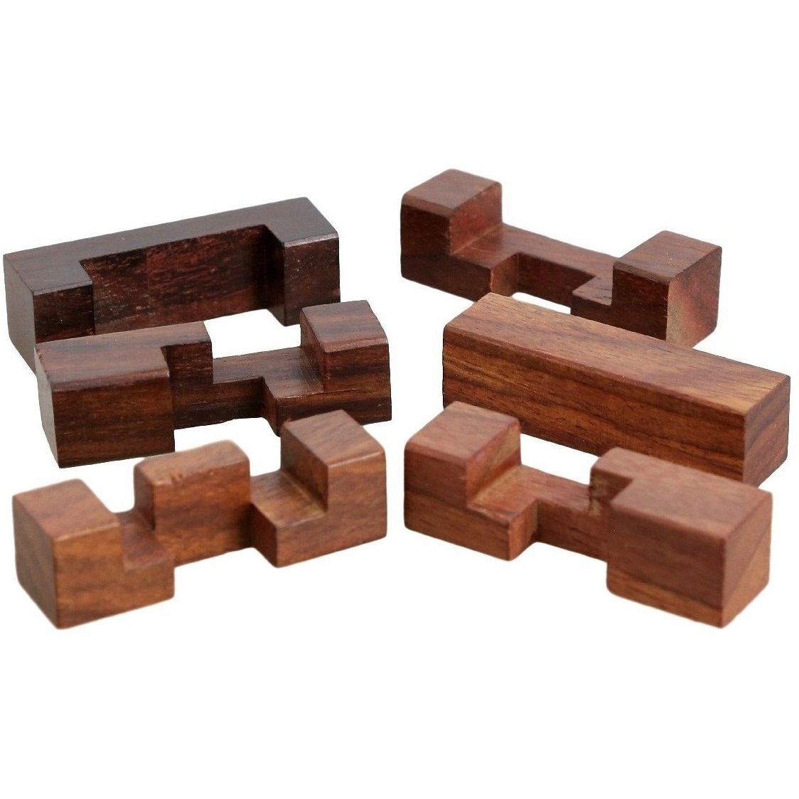 Winmaarc Handmade Wooden IQ Teaser Puzzle Magic Games Interlock Notch Sticks 2X2X2 Inch For Children Unique Kids Gifts