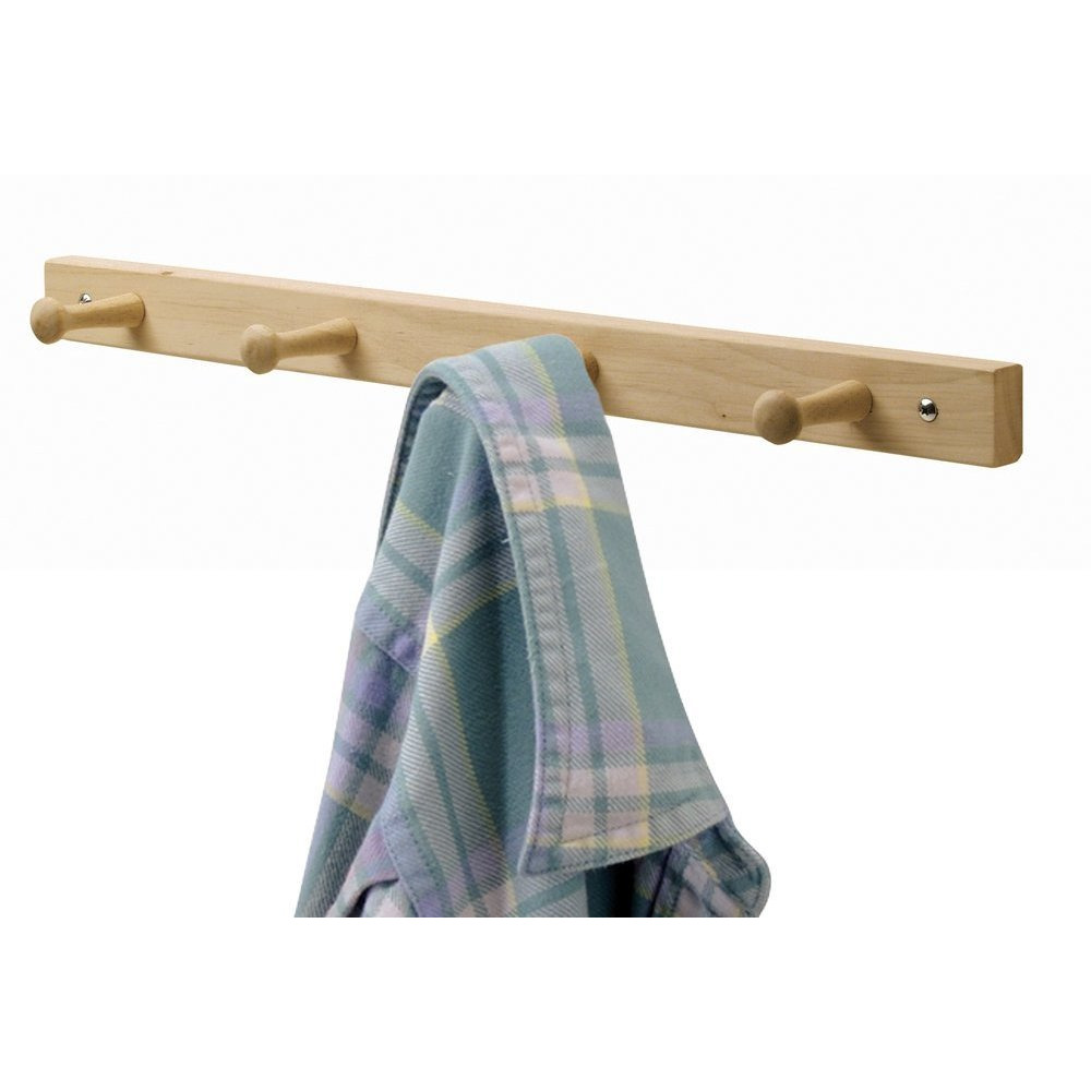 Winmaarc Wall Mount Wood Storage Rack Hanging Hooks for Jackets, Coats, Hats and Scarves