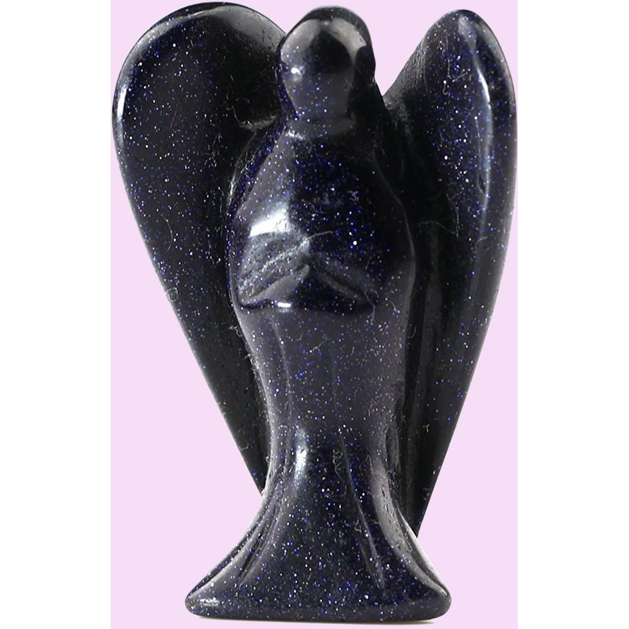 Winmaarc Blue Sandstone Hand Carved Angel Reiki Gemstone Guardian Spiritual Angel Stone