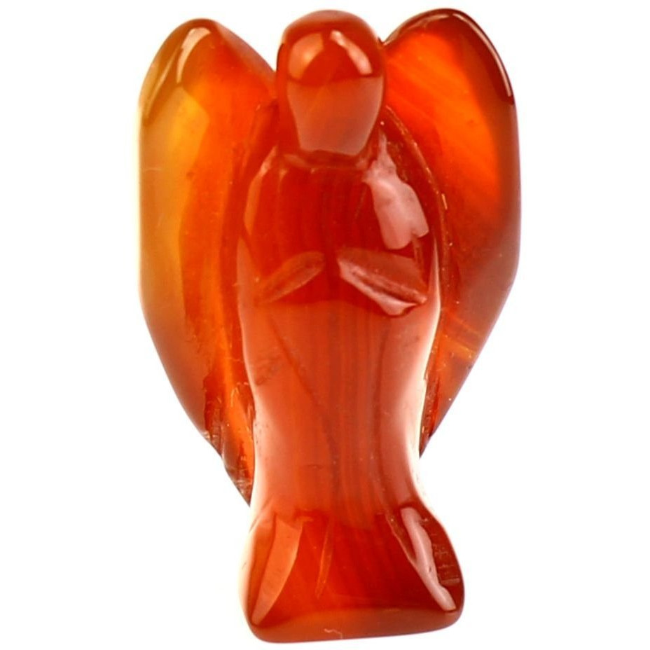 Winmaarc Reiki Energy Charged Red Agate Angel Shape Crystal Stone Home Decor Gift