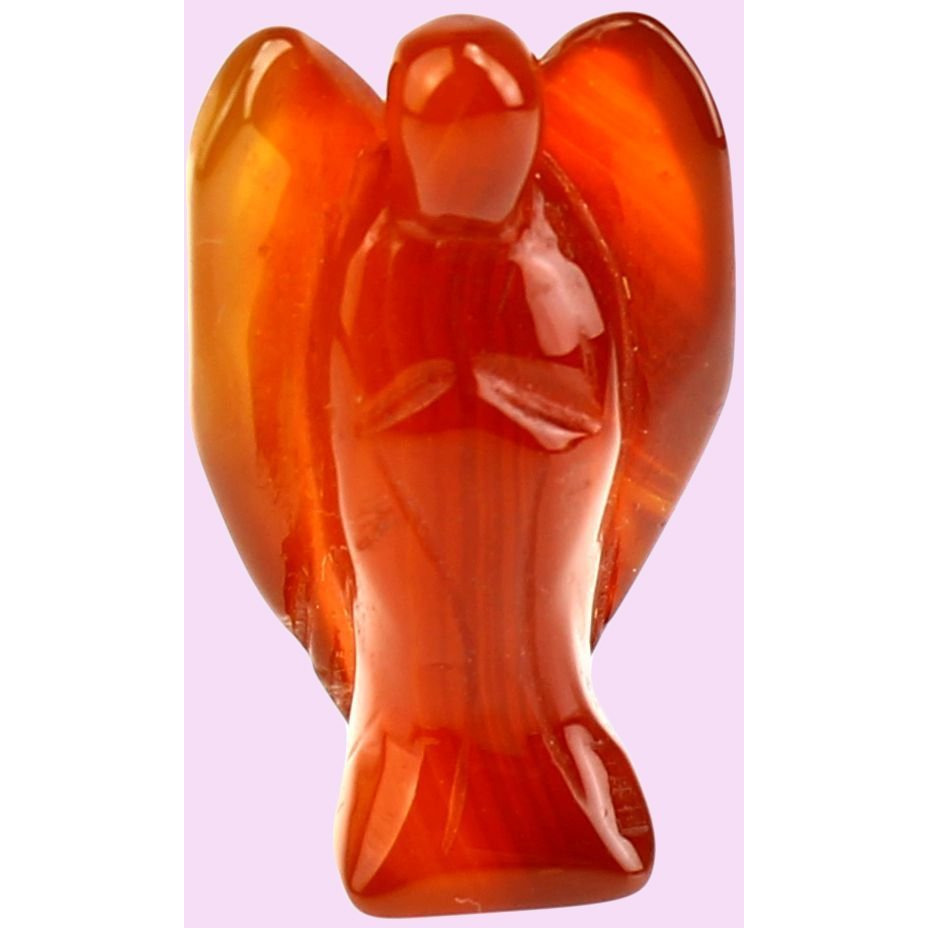 Winmaarc Reiki Energy Charged Red Agate Angel Shape Crystal Stone Home Decor Gift
