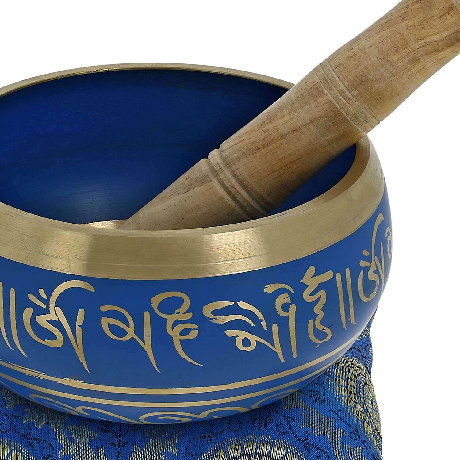 Winmaarc Buddhist Singing Bowl Meditation Tibetan Blue Art Decor 5.5 Inch