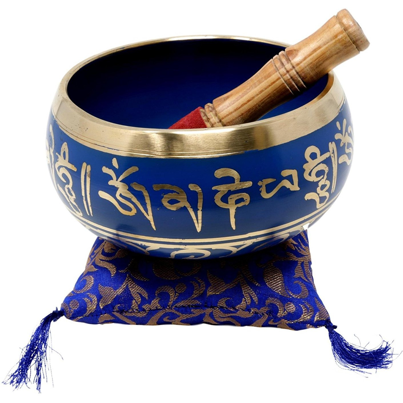 Winmaarc Buddhist Singing Bowl Meditation Tibetan Blue Art Decor 5.5 Inch