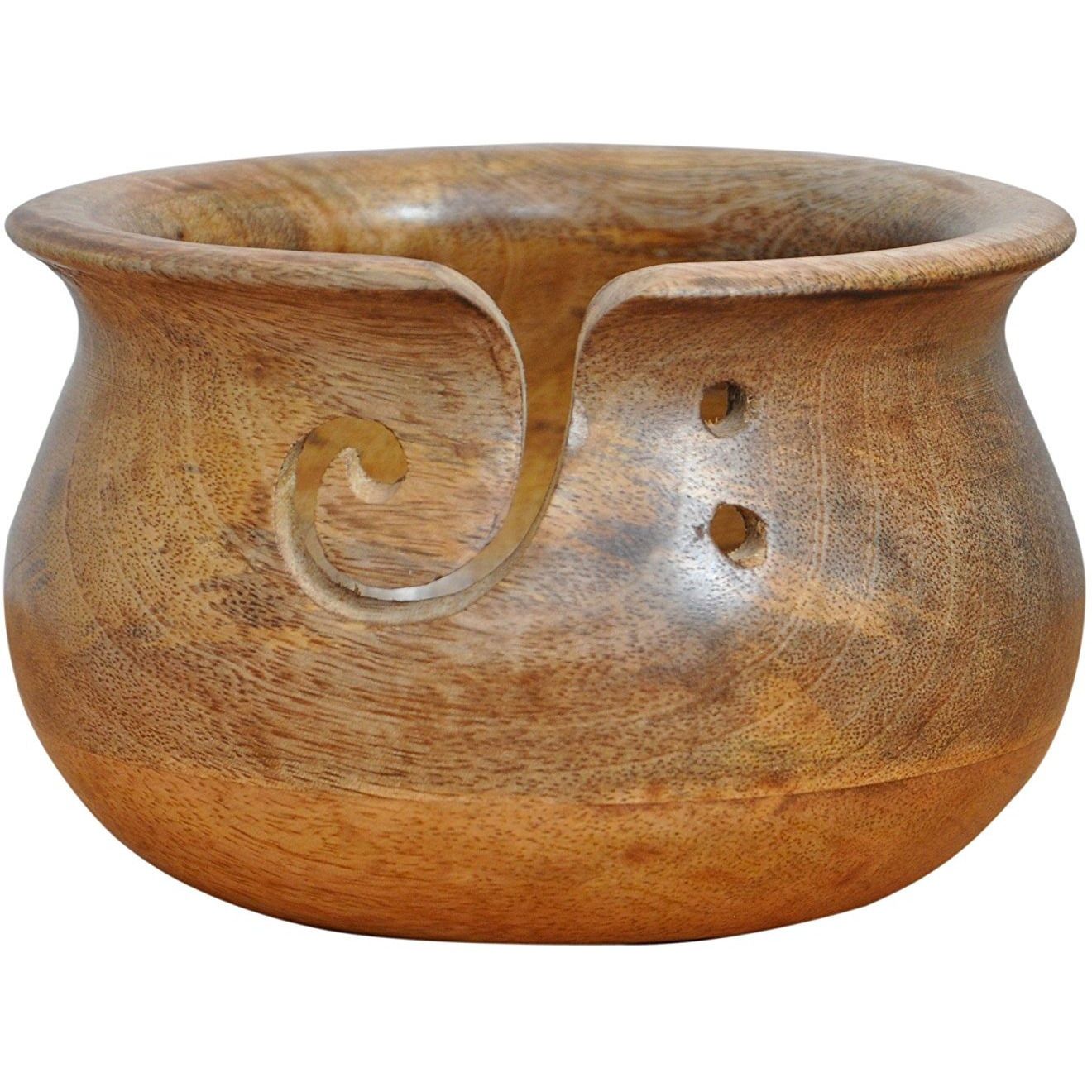 Crochet For Moms Mango Wood Yarn Bowl 6 inch for knitting Handmade Wooden Bowl