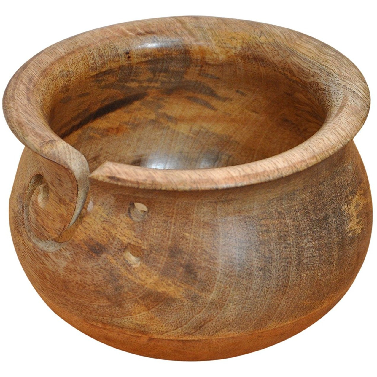 Winmaarc Wooden Yarn bowl hand made with Mango wood for knitting and Crochet