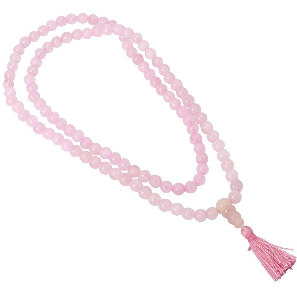 Winmaarc Rose Quartz Japa Mala 108+1 Overcomes Heart Traumas Attracts Love