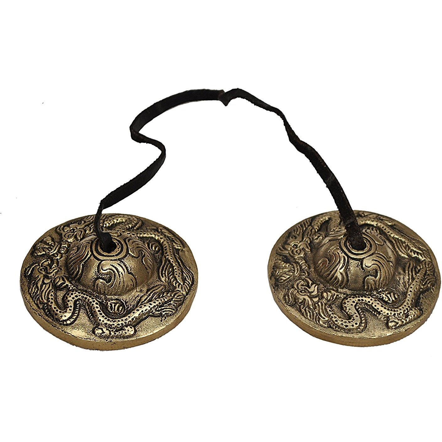 Winmaarc Tibetan Meditation Bell 2.5 Dragon Embossed Manzera Tingsha