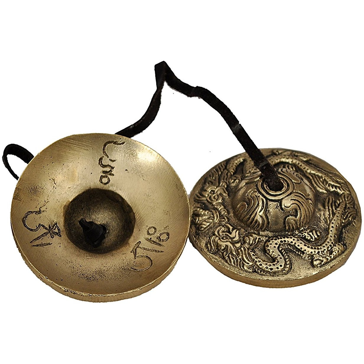 Winmaarc Tibetan Meditation Bell 2.5 Dragon Embossed Manzera Tingsha