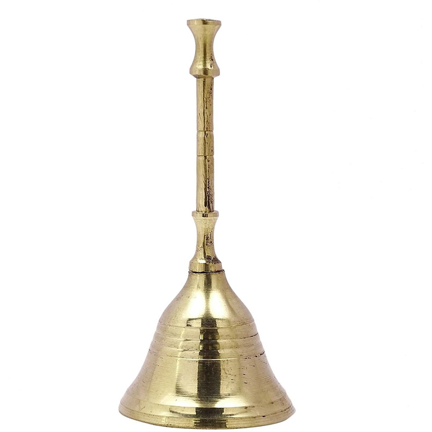 Winmaarc Traditional Religious Brass Gold Tone Hand Bell Handmade Prayer Bell Metal Art