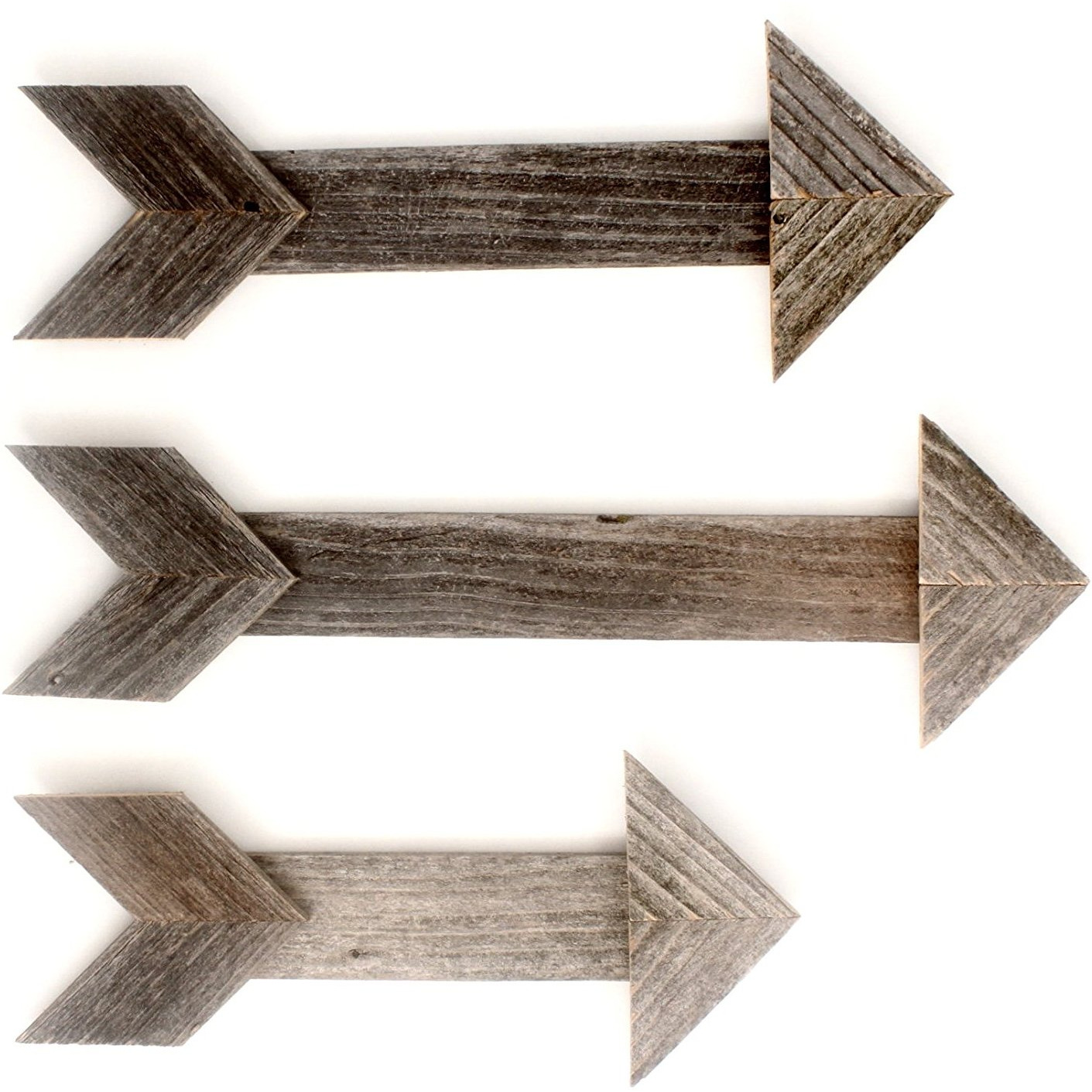 Winmaarc Wood Arrow Wall Decor Teer Barnwood Decorative Arrows Set of 3