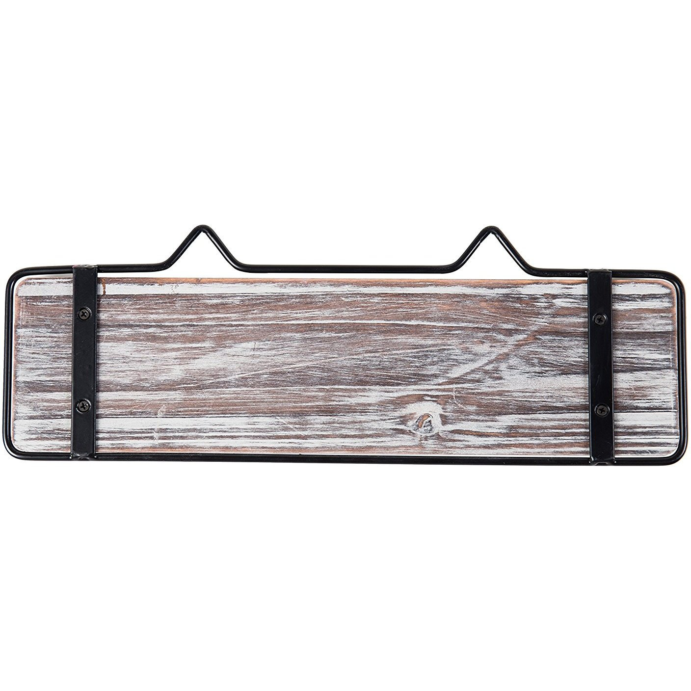 Winmaarc Wooden Mounted Torched Wood Black Metal Frame Key Hook Holder