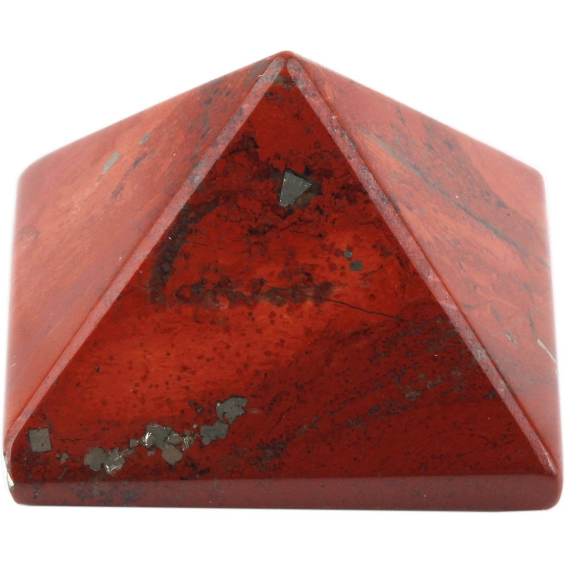 Winmaarc Healing Crystal Red Jasper Pyramid Metaphysical Natural Gemstone Figurine