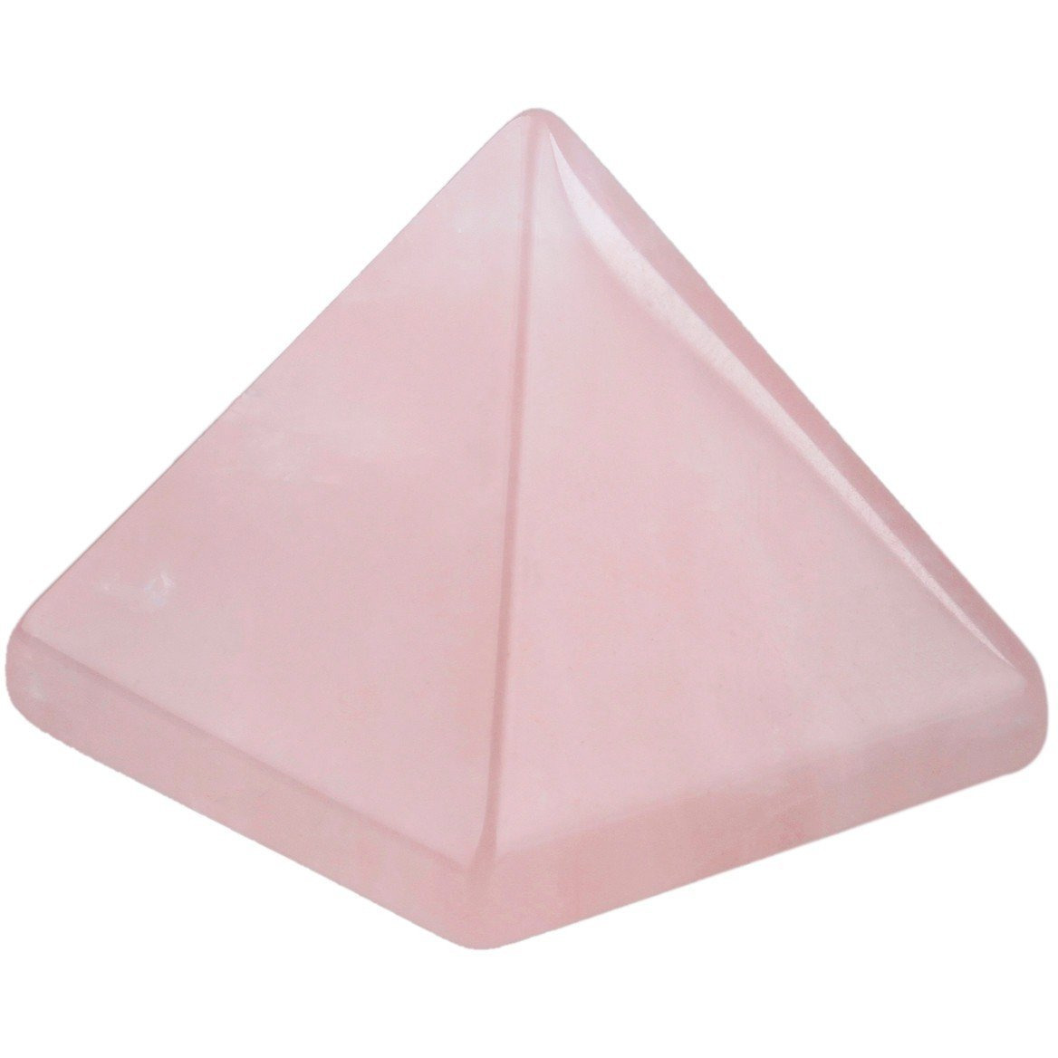 Winmaarc Healing Crystal Rose Quartz Pyramid Metaphysical Natural Gemstone Figurine