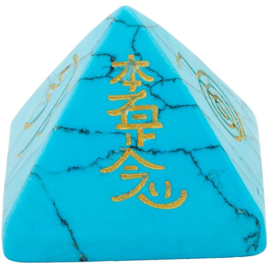 Winmaarc Healing Crystal Blue Howlite Turquoise Orgone Chakra Pyramid Metaphysical Stone Figurine