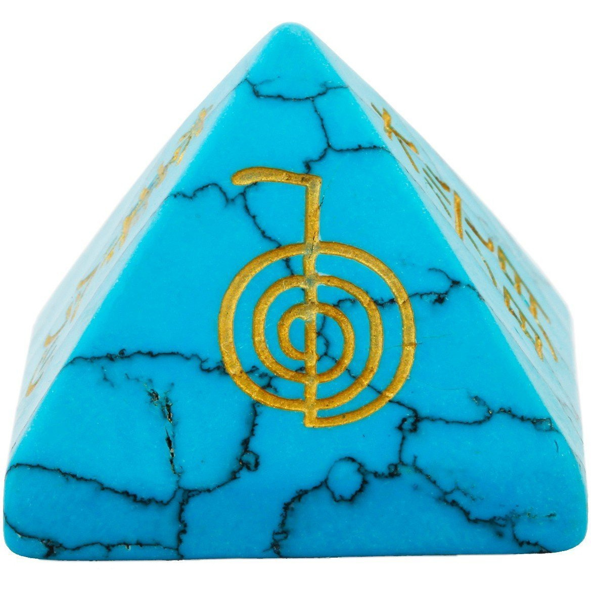 Winmaarc Healing Crystal Blue Howlite Turquoise Orgone Chakra Pyramid Metaphysical Stone Figurine