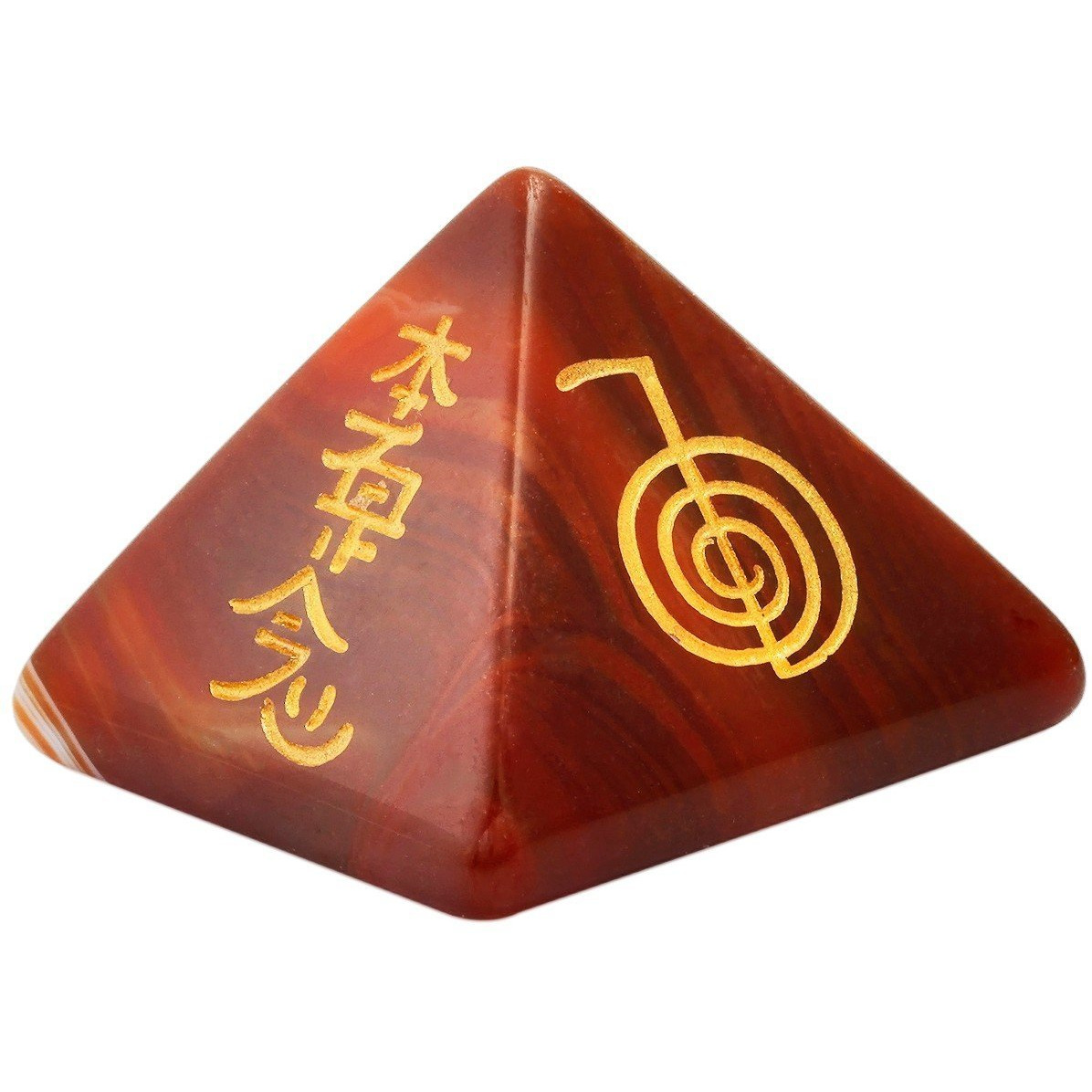 Winmaarc Healing Crystal Carnelian Orgone Chakra Pyramid Metaphysical Stone Figurine