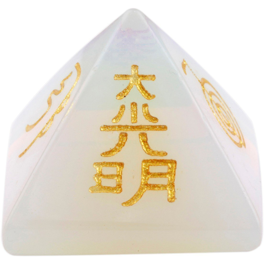 Winmaarc Healing Crystal Opal Opalite Orgone Chakra Pyramid Metaphysical Stone Figurine
