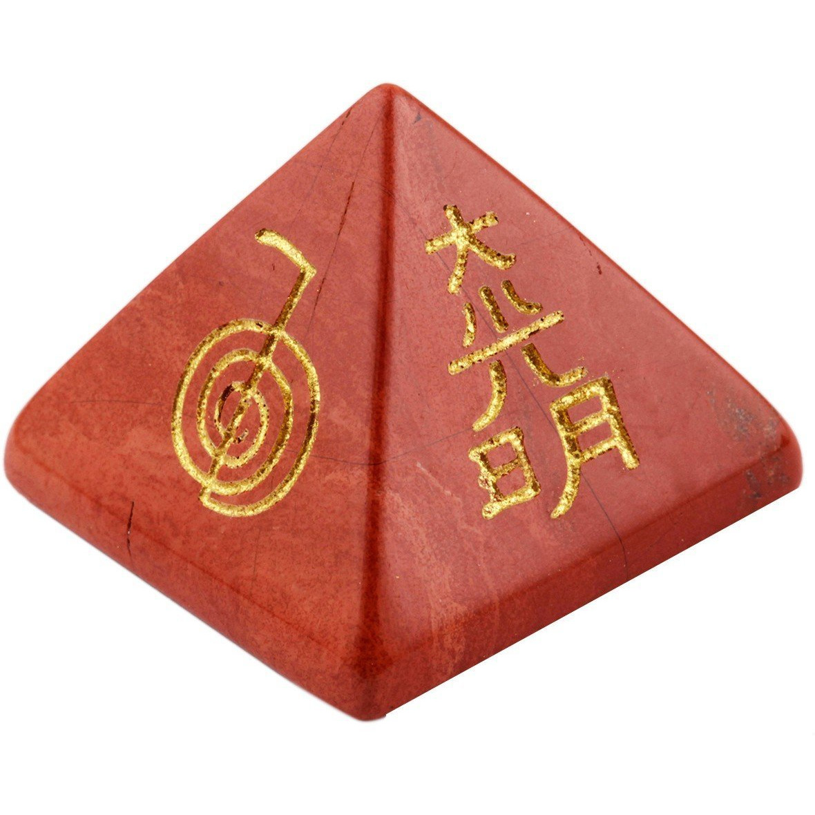 Winmaarc Healing Crystal Red Jasper Orgone Chakra Pyramid Metaphysical Stone Figurine