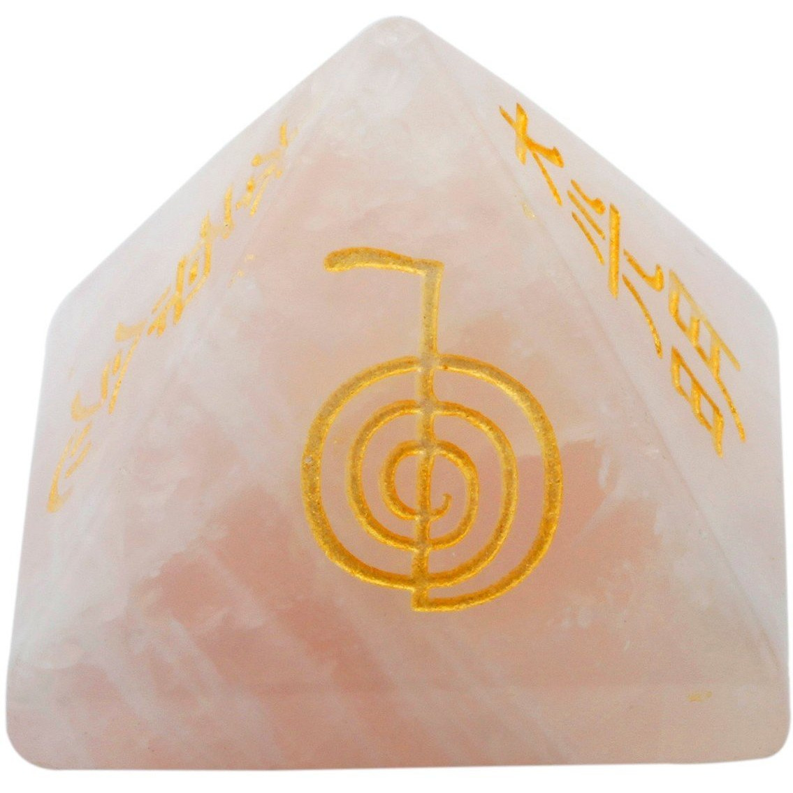Winmaarc Healing Crystal Rose Quartz Orgone Chakra Pyramid Metaphysical Stone Figurine