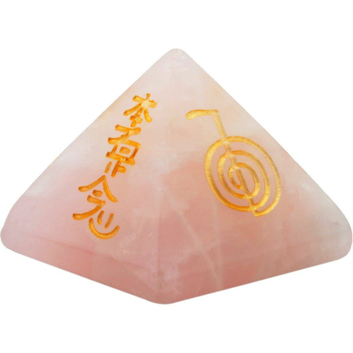 Winmaarc Healing Crystal Rose Quartz Orgone Chakra Pyramid Metaphysical Stone Figurine