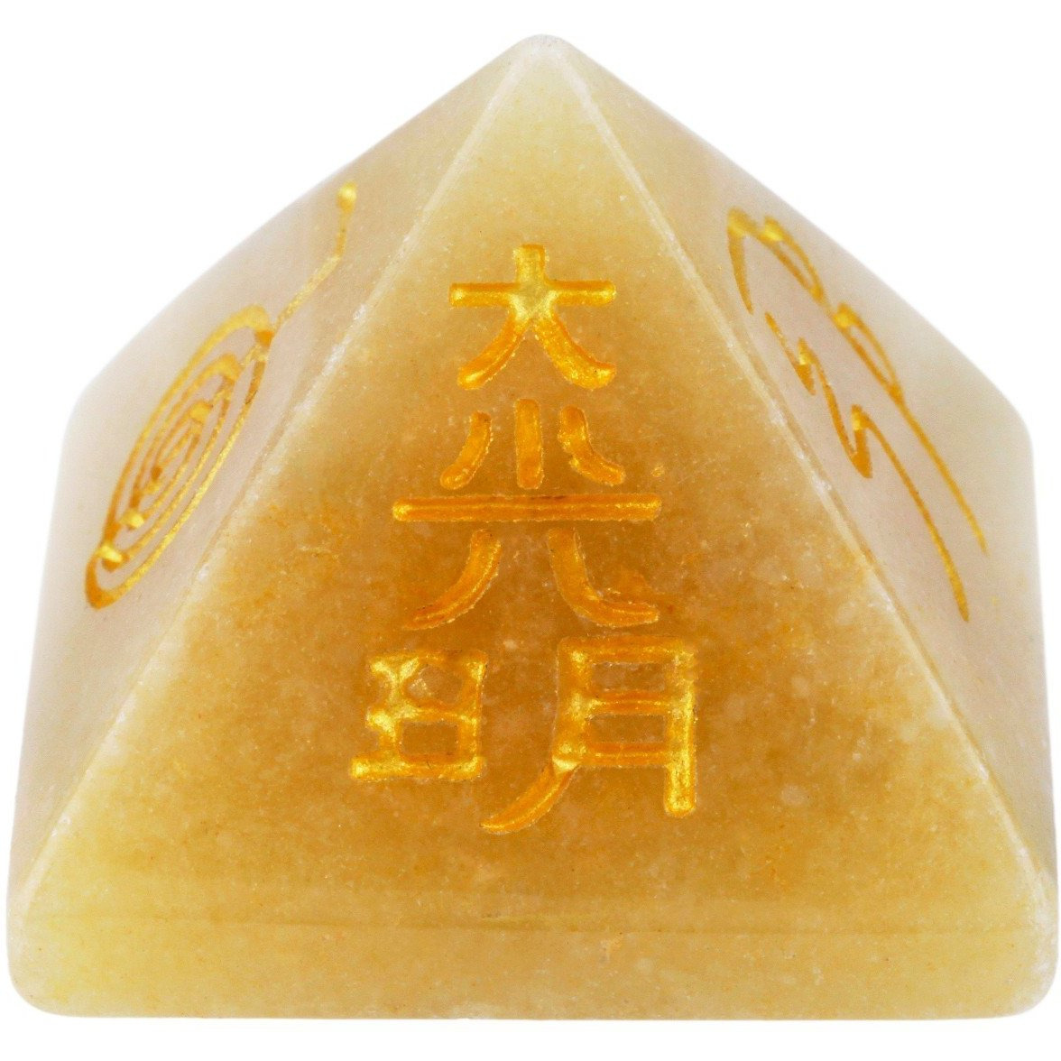 Winmaarc Healing Crystal Yellow Jade Orgone Chakra Pyramid Metaphysical Stone Figurine
