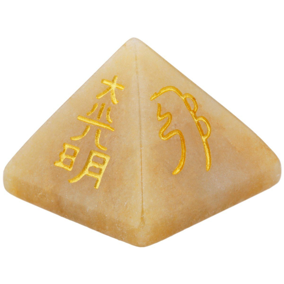 Winmaarc Healing Crystal Yellow Jade Orgone Chakra Pyramid Metaphysical Stone Figurine
