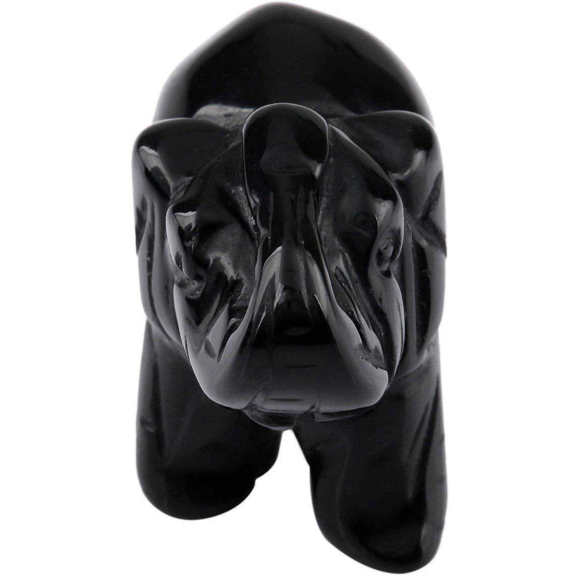 Winmaarc Healing Crystal Guardian Obsidian Elephant Pocket Stone Figurines Carved Gemstone 1