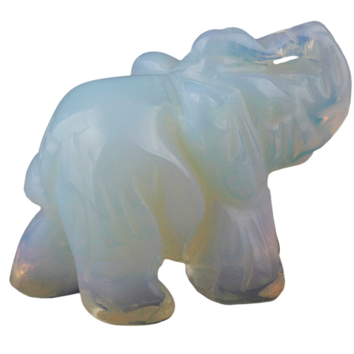 Winmaarc Healing Crystal Guardian Opalite Elephant Pocket Stone Figurines Carved Gemstone 1