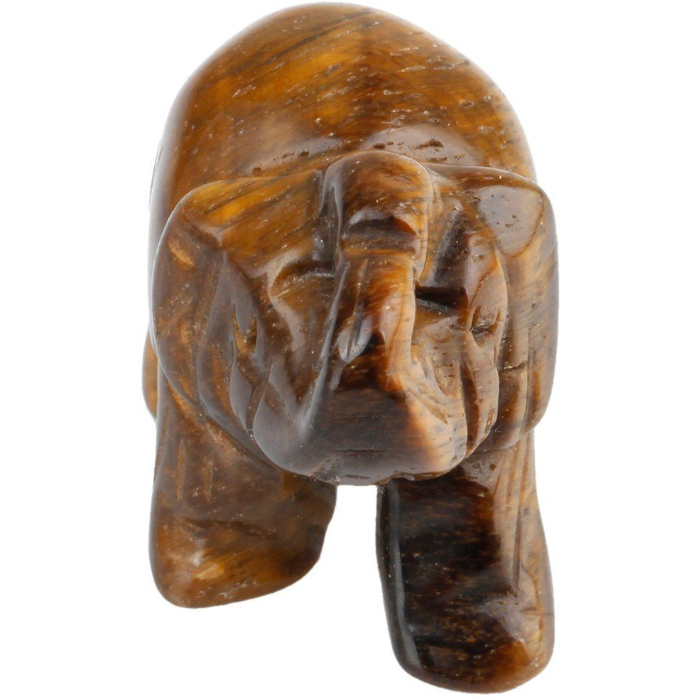 Winmaarc Healing Crystal Guardian Tigers Eye Elephant Pocket Stone Figurines Carved Gemstone 1