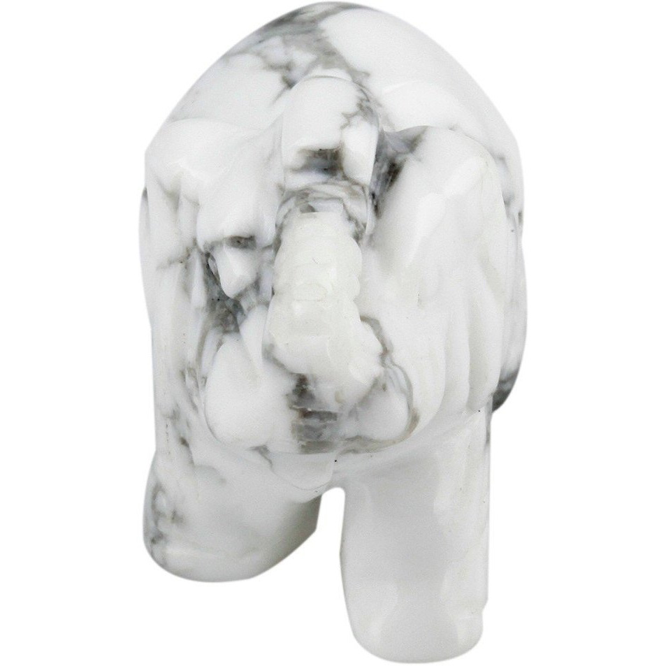 Winmaarc Healing Crystal Guardian White Howlite Turquoise Elephant Pocket Stone Figurines Carved Gemstone 1