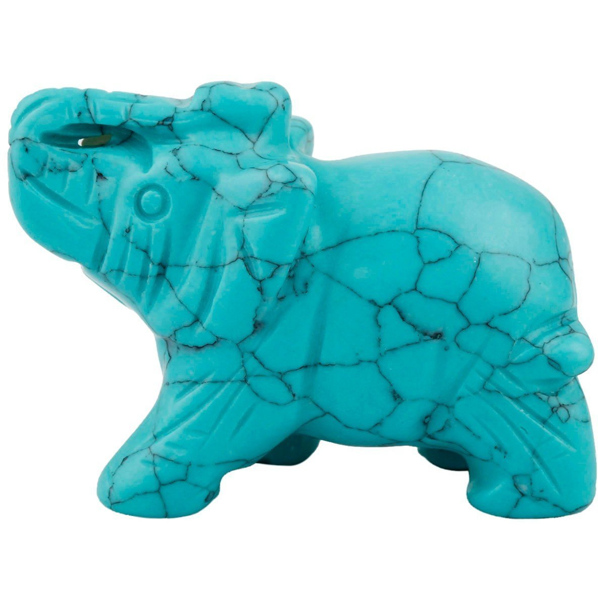 Winmaarc Healing Crystal Guardian Green Howlite Turquoise Elephant Pocket Stone Figurines Carved Gemstone 1