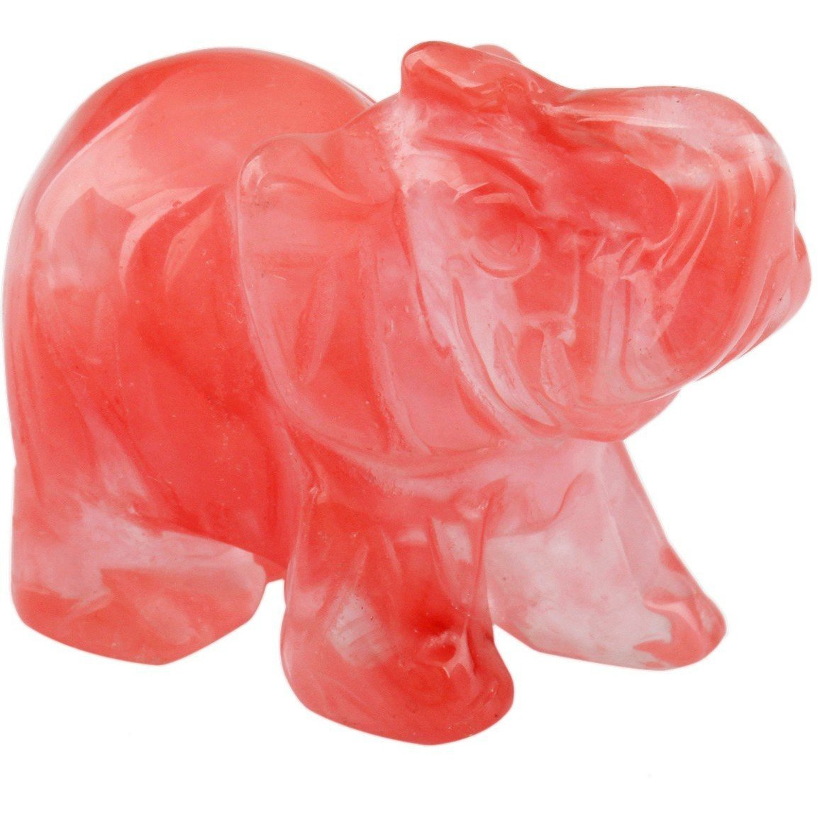 Winmaarc Healing Crystal Guardian Cherry Quartz Elephant Pocket Stone Figurines Carved Gemstone 2