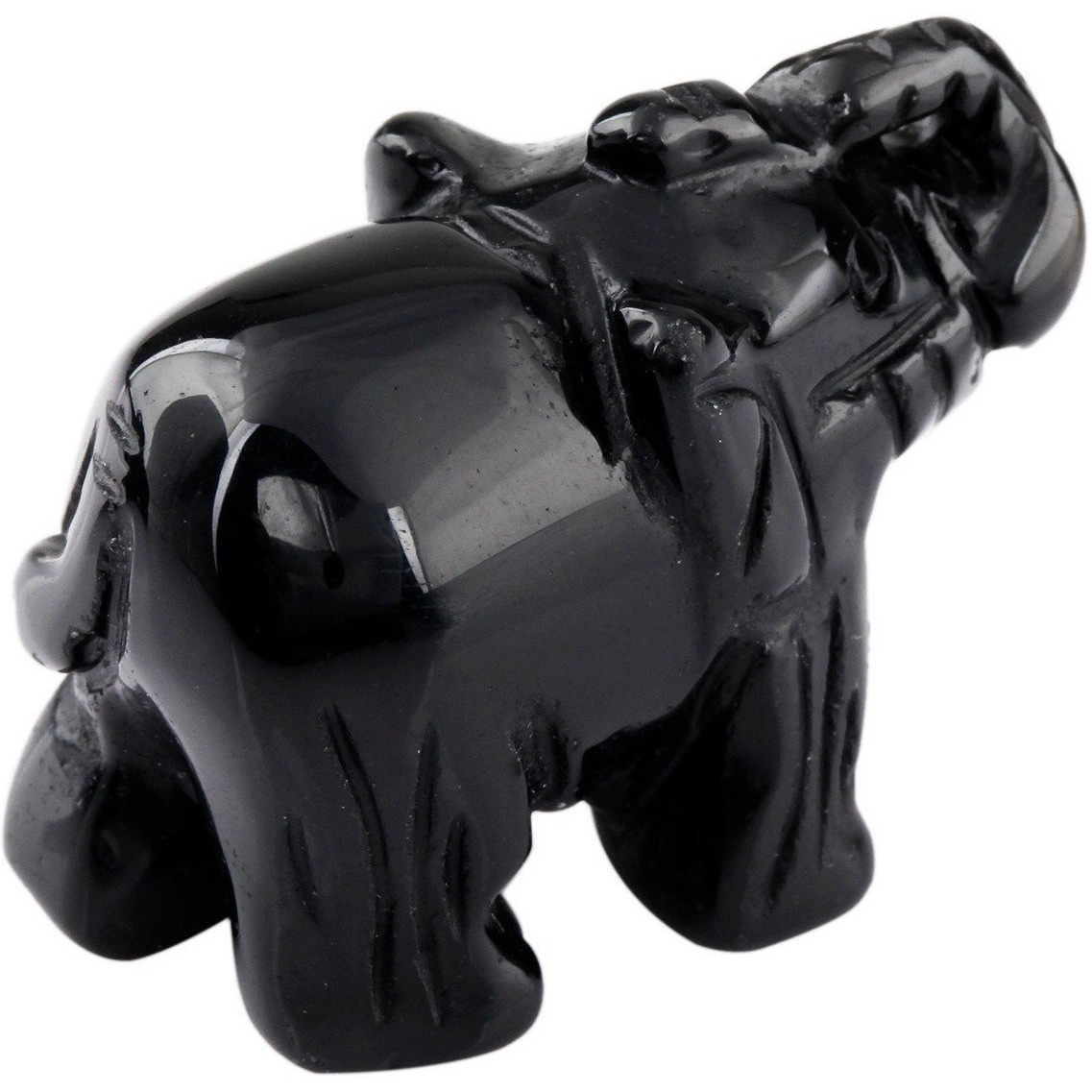 Winmaarc Healing Crystal Guardian Obsidian Elephant Pocket Stone Figurines Carved Gemstone 2