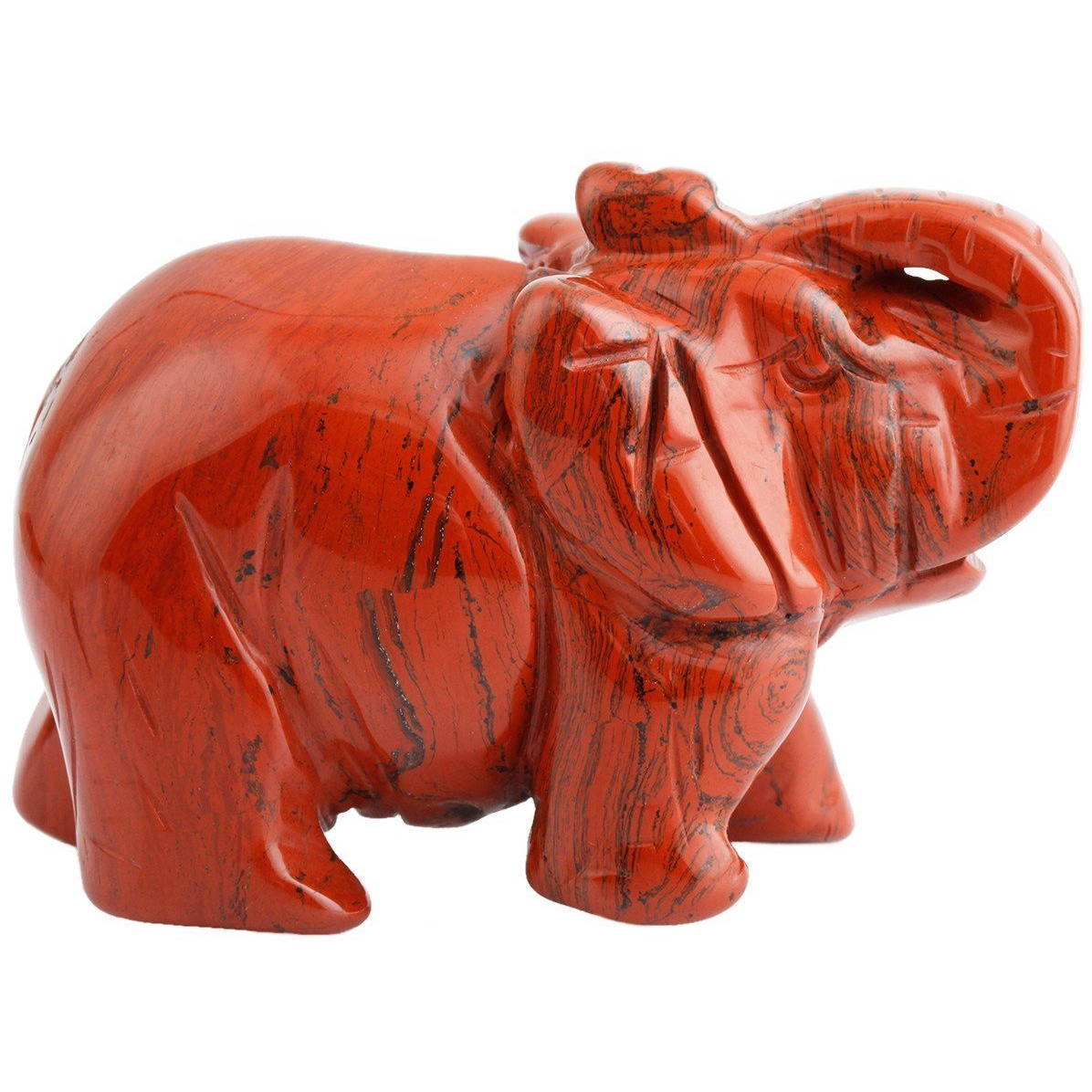Winmaarc Healing Crystal Guardian Red Jasper Elephant Pocket Stone Figurines Carved Gemstone 2