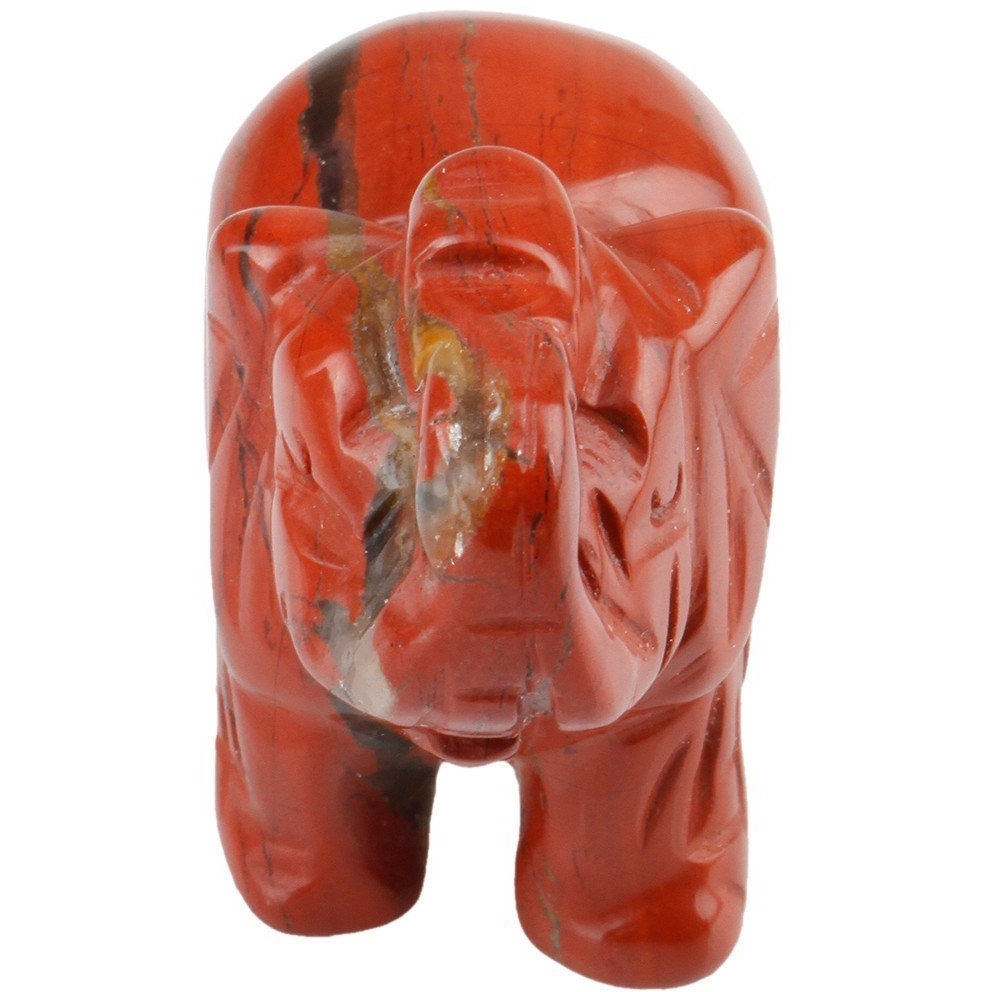 Winmaarc Healing Crystal Guardian Red Jasper Elephant Pocket Stone Figurines Carved Gemstone 2