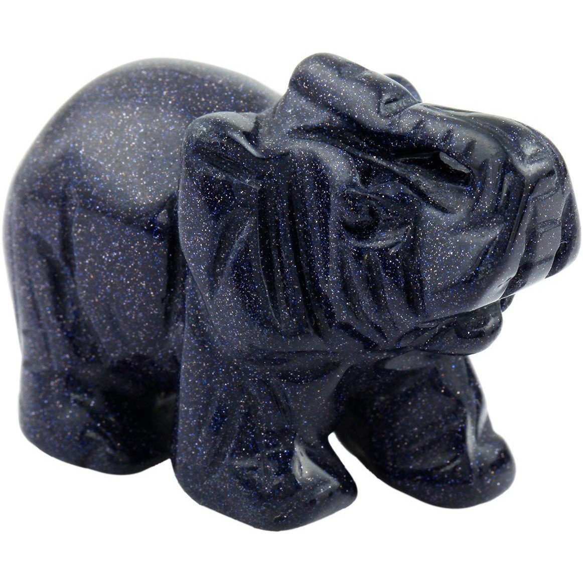 Winmaarc Healing Crystal Guardian Blue Sand Stone Elephant Pocket Stone Figurines Carved Gemstone 2