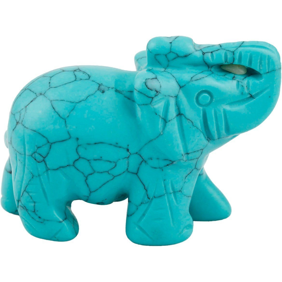 Winmaarc Healing Crystal Guardian Green Howlite Turquoise Elephant Pocket Stone Figurines Carved Gemstone 2