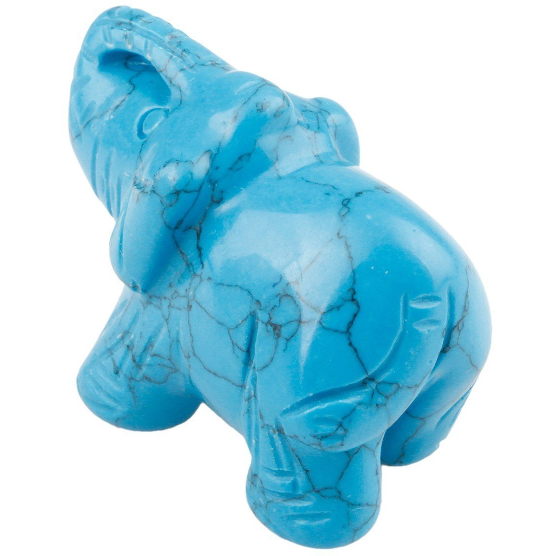 Winmaarc Healing Crystal Guardian Blue Howlite Turquoise Elephant Pocket Stone Figurines Carved Gemstone 3