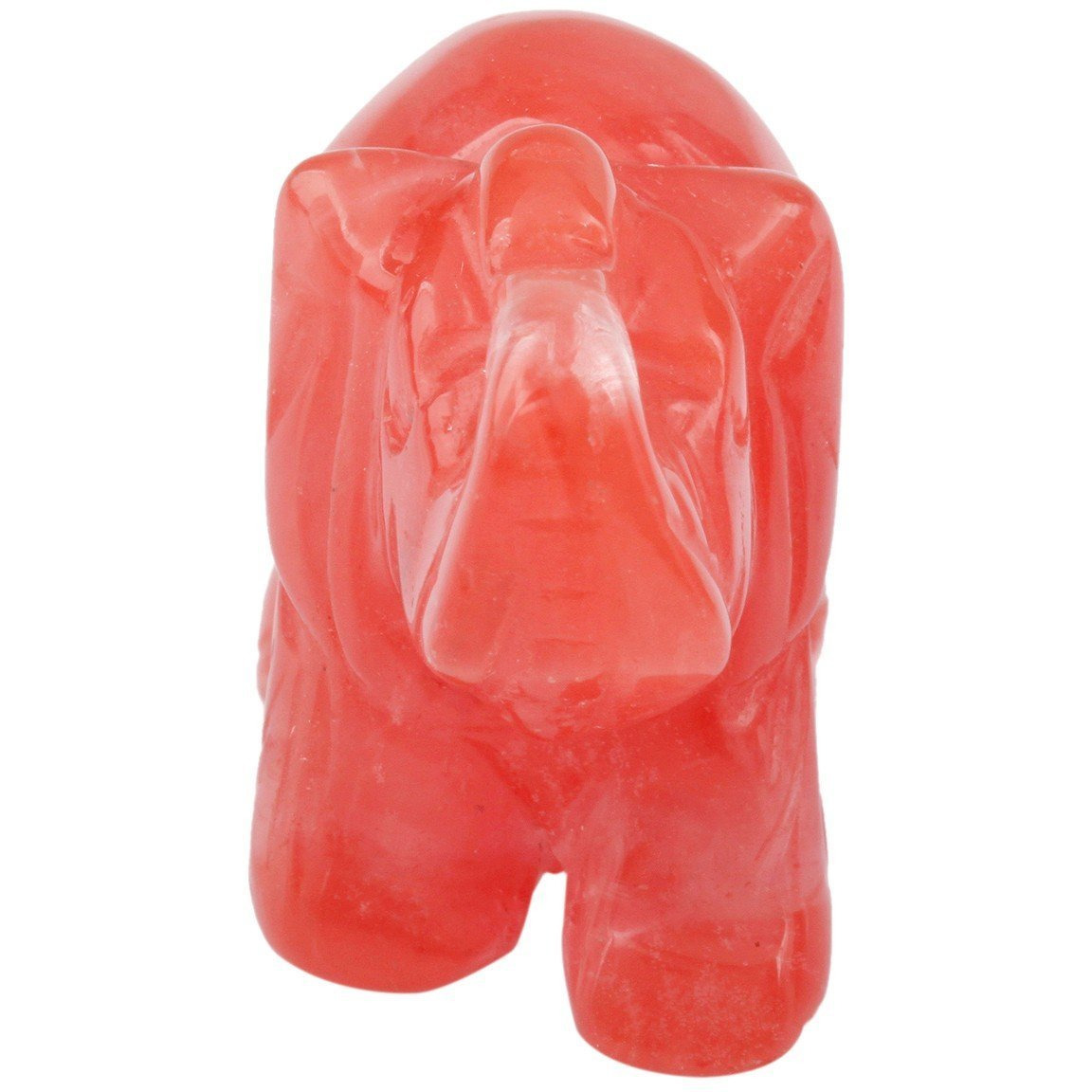 Winmaarc Healing Crystal Guardian Cherry Quartz Elephant Pocket Stone Figurines Carved Gemstone 3