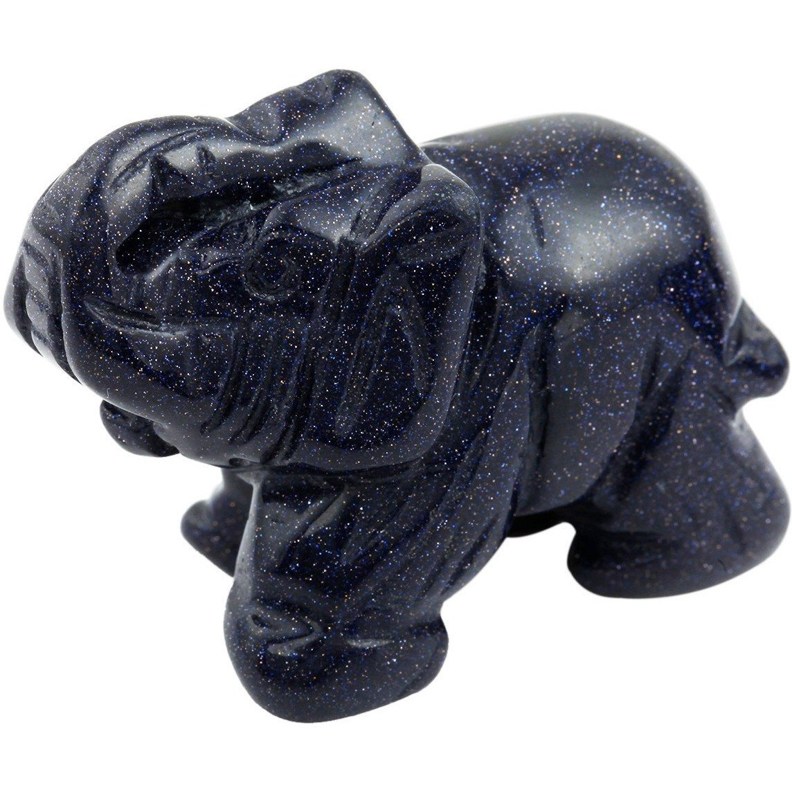 Winmaarc Healing Crystal Guardian Blue Sand Stone Elephant Pocket Stone Figurines Carved Gemstone 3