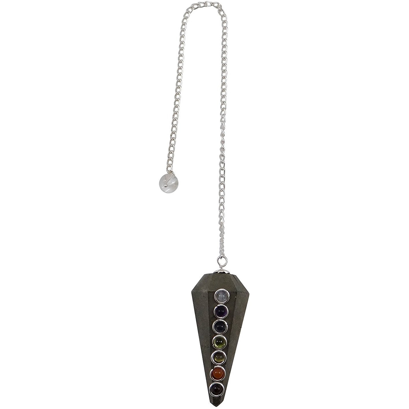 Winmaarc Dowsing Reiki Healing Crystal Pyrite Cone Pendulum Faceted Meditation Relaxation Massage Energy Generator