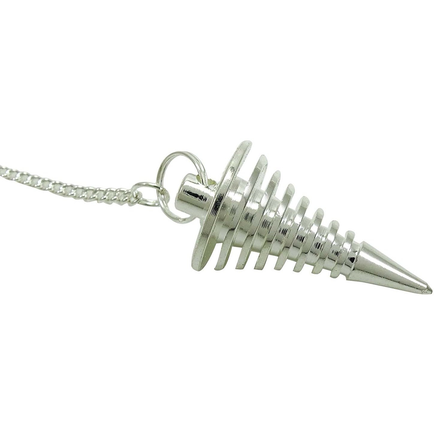 Winmaarc Brass Silver Tone Disc Cone Egyptian Dowsing Pendulum Spiritual Gift Reiki Healing Crystal