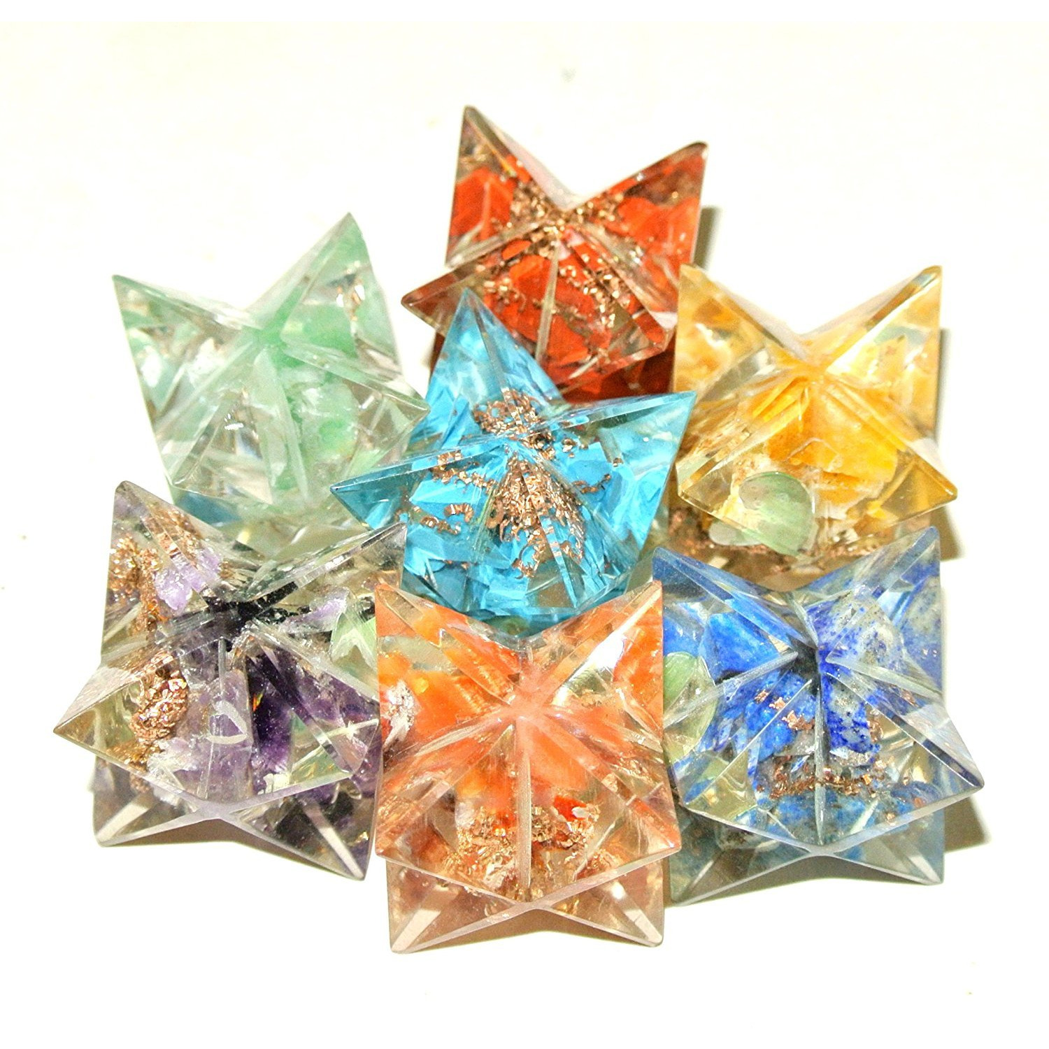 Winmaarc Chakra Orgone Merkaba Star Crystal Sacred Geometry Lot - 7-Pc