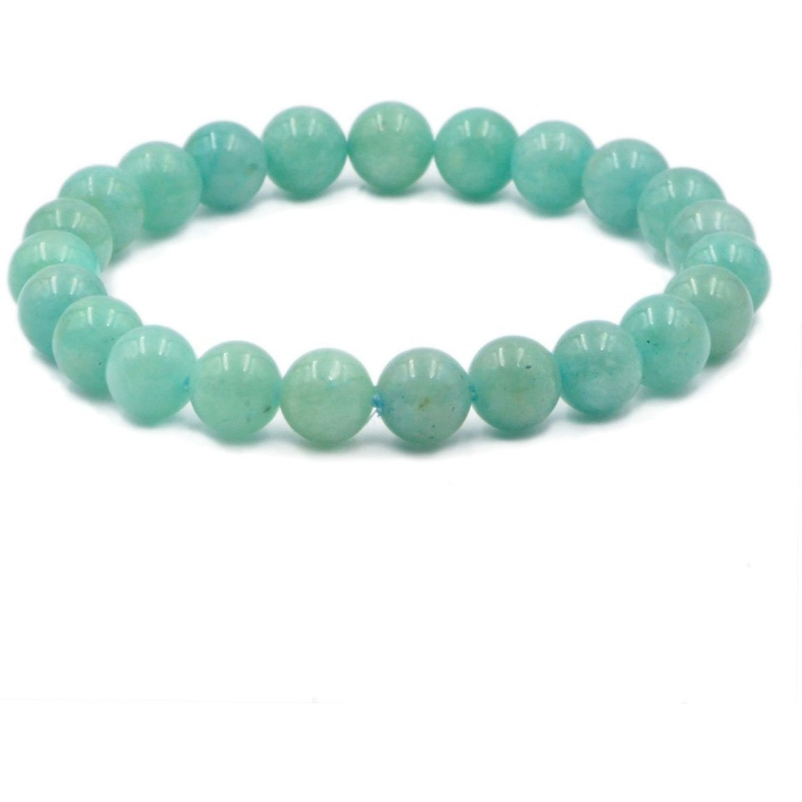 Winmaarc Amazonite Natural Gemstone Round Beads Stretch Bracelet Healing Reiki 8mm