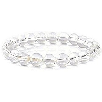 Winmaarc Clear Quartz Natural Gemstone Round Beads Stretch Bracelet Healing Reiki 8mm