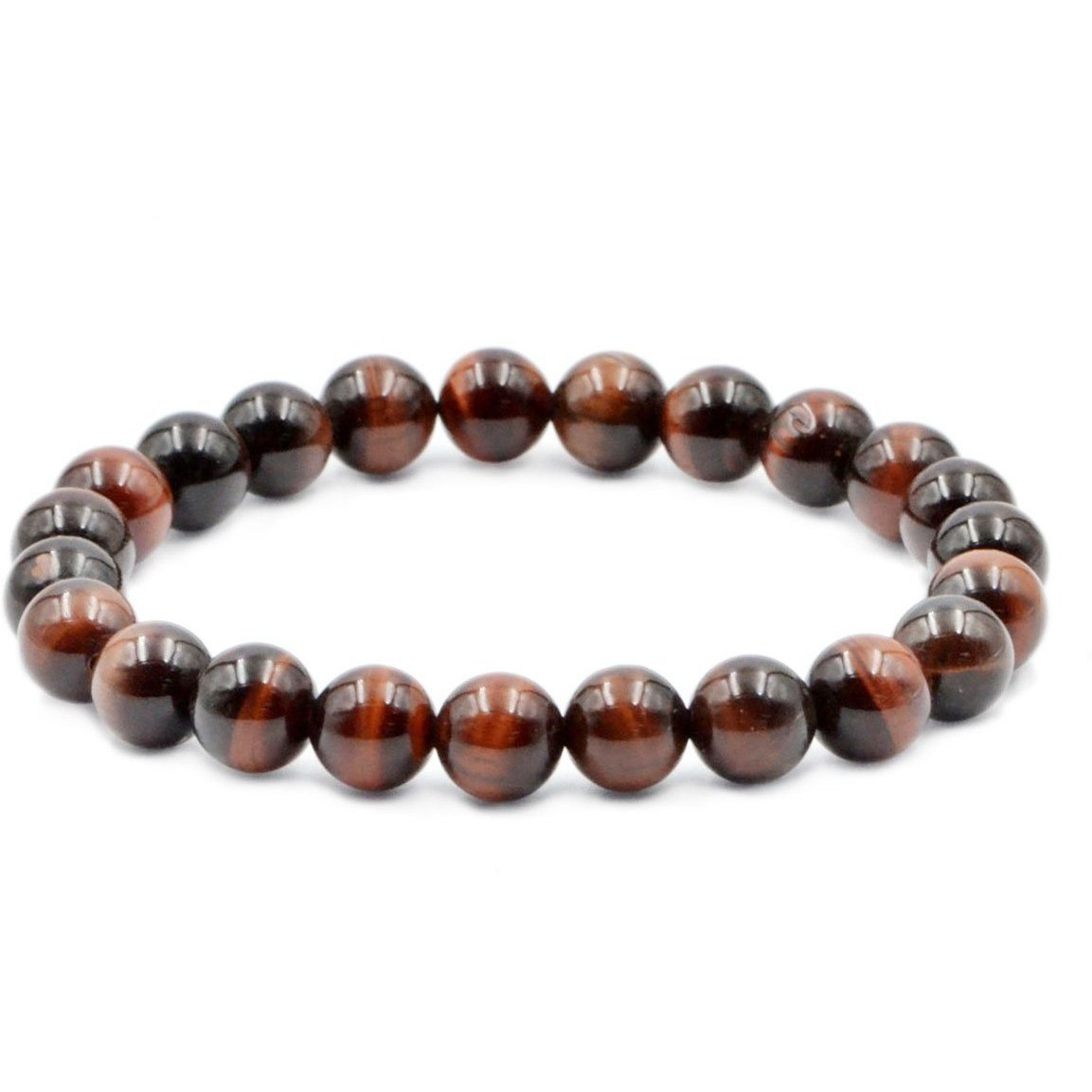 Winmaarc Red Tigers Eye Natural Gemstone Round Beads Stretch Bracelet Healing Reiki 8mm