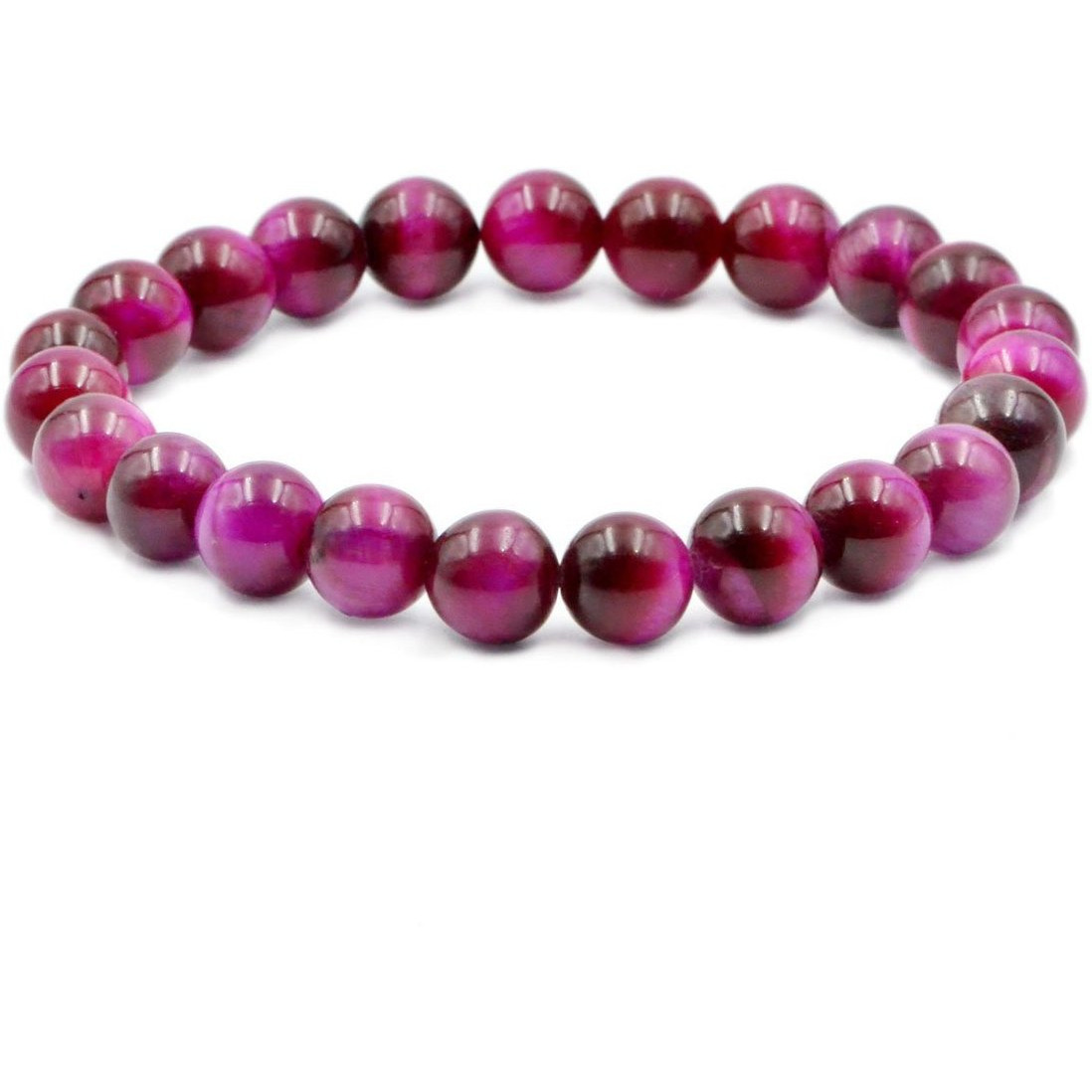 Winmaarc Rose Tigers Eye Natural Gemstone Round Beads Stretch Bracelet Healing Reiki 8mm